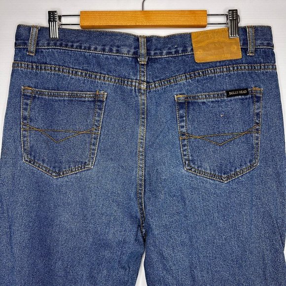 Bulls Head Junkyard Jeans Mens Straight Blue Denim Cotton size W38 - Picture 4 of 7